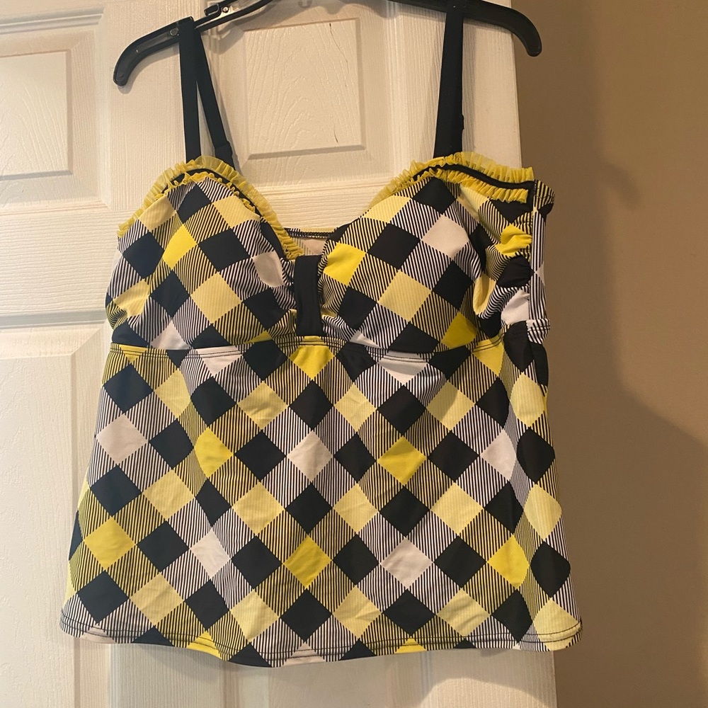 Hi is brand tankini swim top.